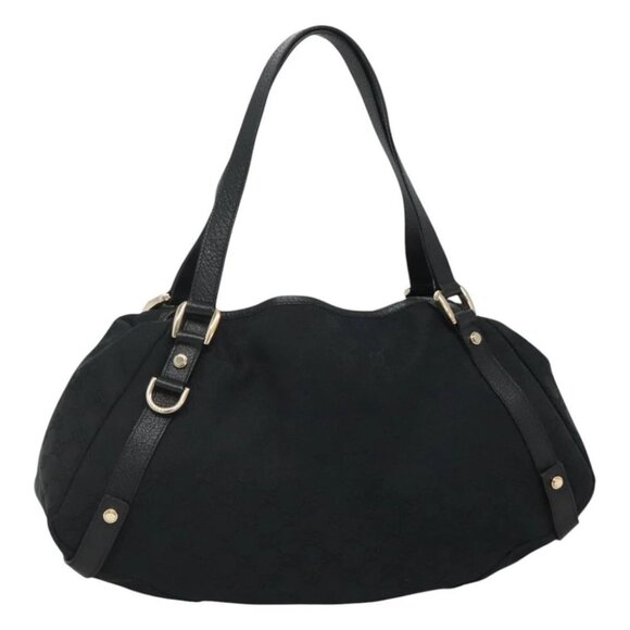 GUCCI GG Canvas Abbey Tote Bag Black Gold - Picture 1 of 14